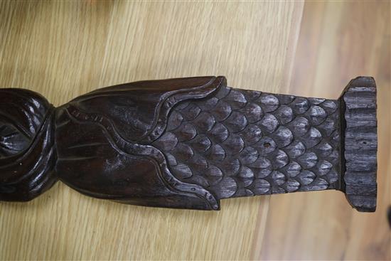 A 17th century oak mermaid pilaster